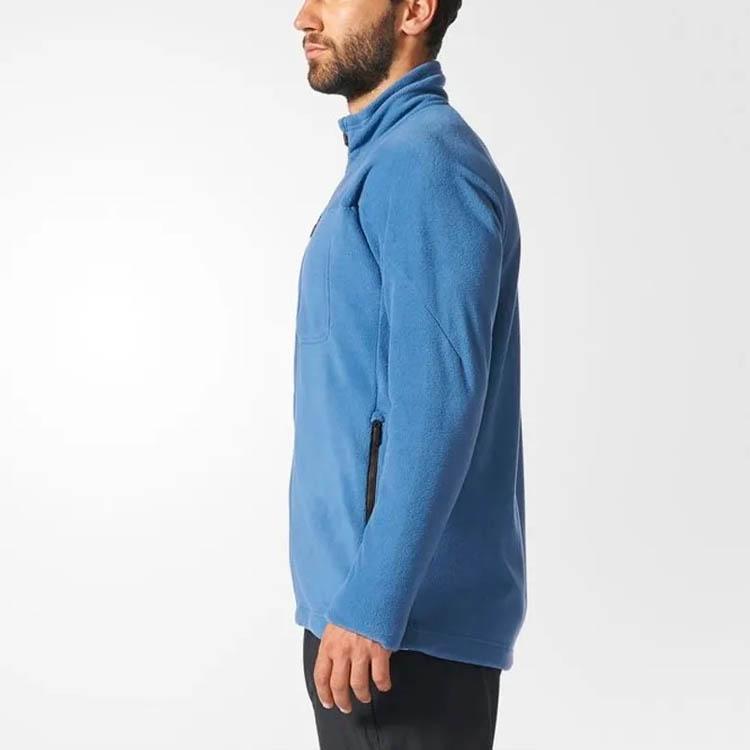 Adidas Casual Sports Fleece Stand Collar Slim Fit Jacket Men Jackets Blue BP9686