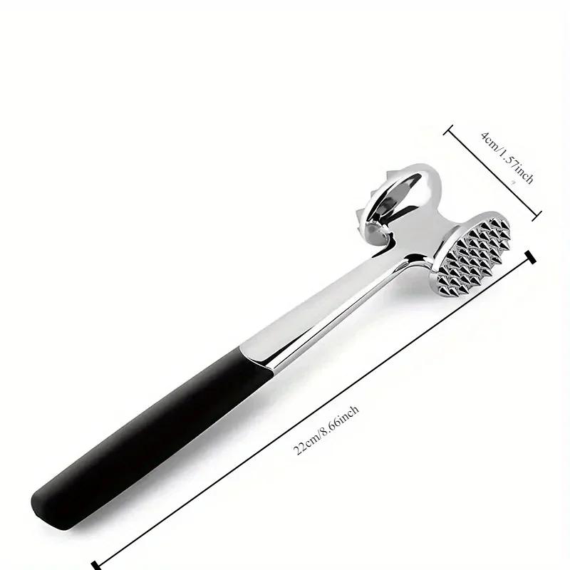 Hochbelastbarer Fleischklopferhammer aus Edelstahl, mit einem multifunktionalen Design - Hergestellt aus Zinklegierung.