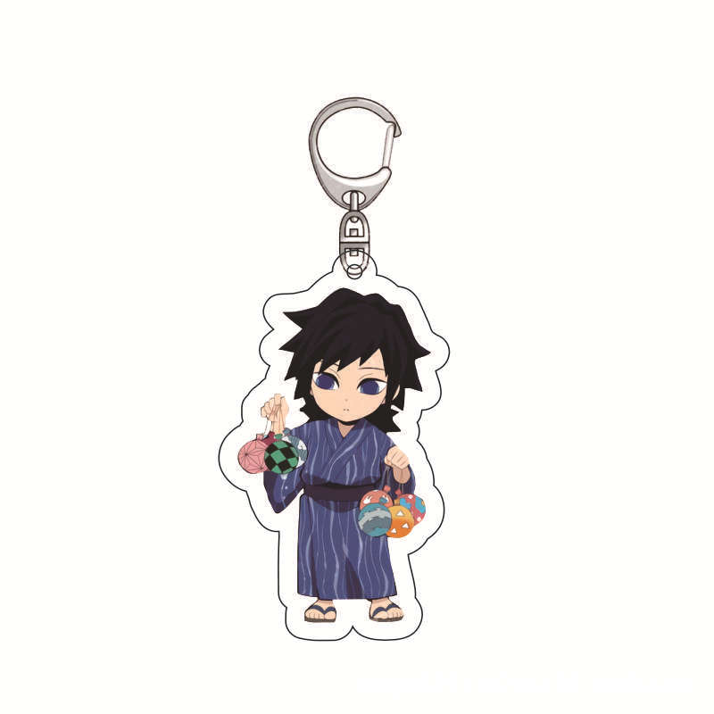 Anime Demon Slayer Acrylic Keychain Tanjiro Zenitsu Creative Accessory Charm Charm Decor Gift for Fans Collection