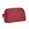 Belt Bag Secure Multiple Pockets Fanny Pack with Adjustable Straps for Travel Climbing Sports Wine Red