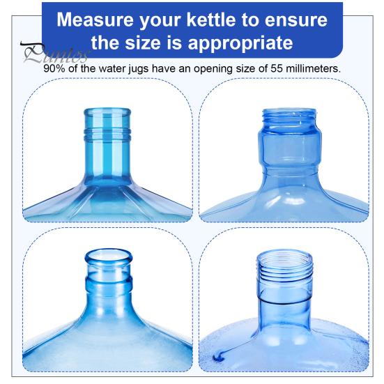 Universal Replacement Lid for Water Bottles Jug Cap, Silicone Reusable Non Spill Safe Cover Dormitory Bottle Caps 55mm Dispenser Sealing Stopper