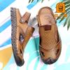 Old Man Head Leather Sandals First Layer Cowhide Beach Shoes Summer New Men's Breathable Casual Bag Head Sandals Dual-purpose