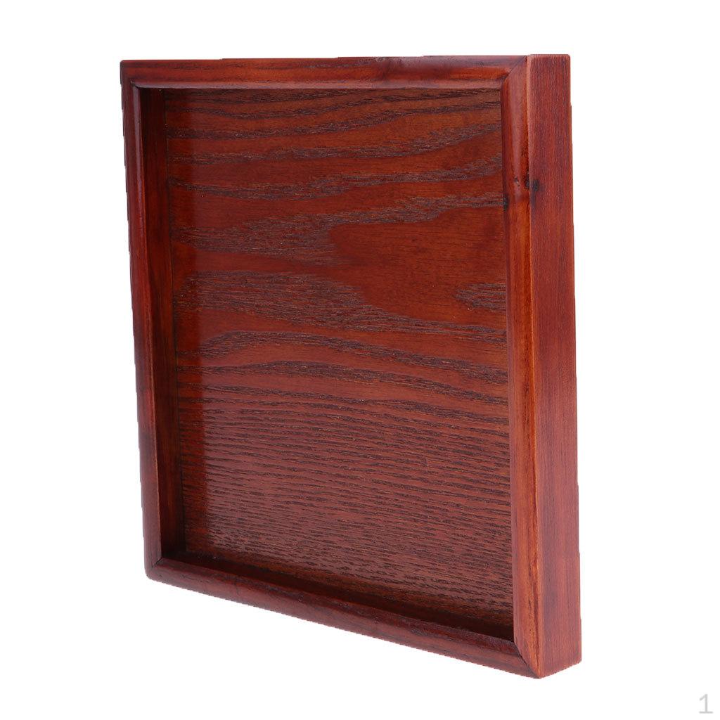 Decorative Wooden Tray (Color Brown / Black, Round Rectangular Shape for Selection)