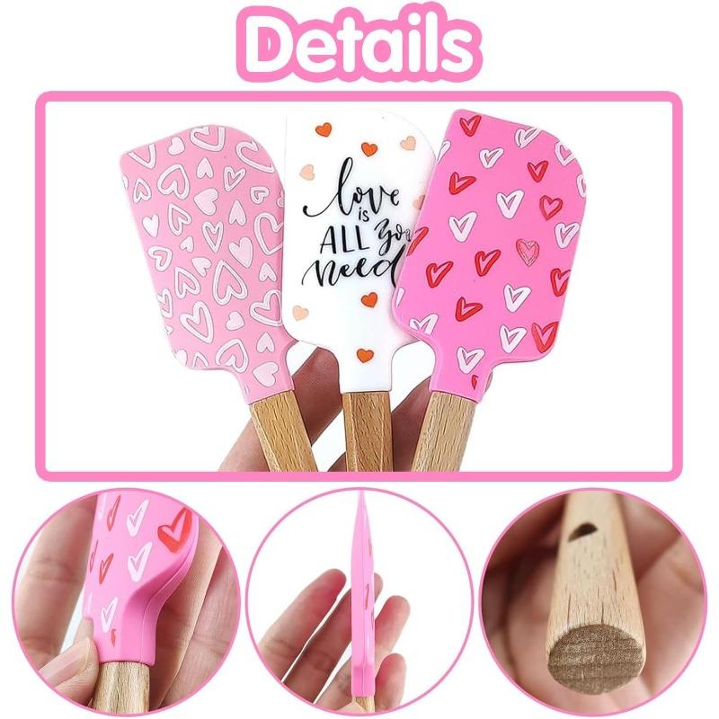 Silikon-Spatel-Set mit Holzgriffen, lebensmittelecht, antihaftbeschichtet, für Kochen, Backen, Mischen, Verteilen, hitzebeständige Utensilien