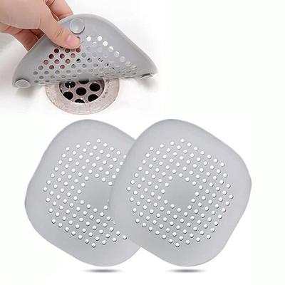 Protection De Drain - AIMOONSA - 2 Pièces - Silicone - Ventouses - 13,8x13,8 Cm - Gris