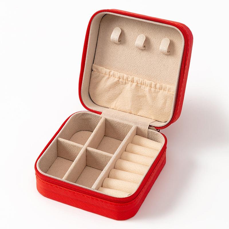Jewelry storage box High-grade anti-oxidation stud earrings, necklace, jewelry ring grid desktop large-capacity display box