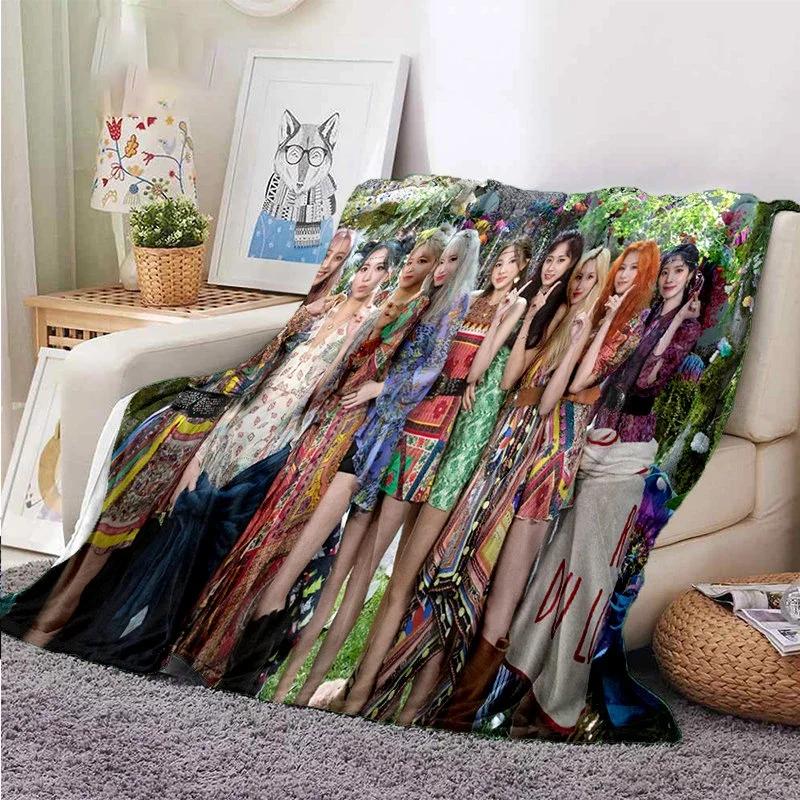 Coperta Kpop Twice Gruppo di Ragazze Moda Stampata Coperta in Flanella Regalo Divano Ufficio Letto Coperta Calda Camera da Letto Ragazze Copriletto