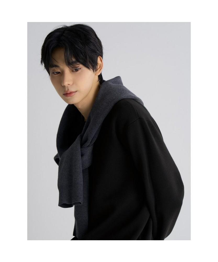 8SECONDS Double-Weave Basic Round Neck Knit Black