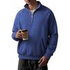 Men S Fleece Lined Hoodless Raglan Sleeve Half Zip Stand Collar Sweatshirt