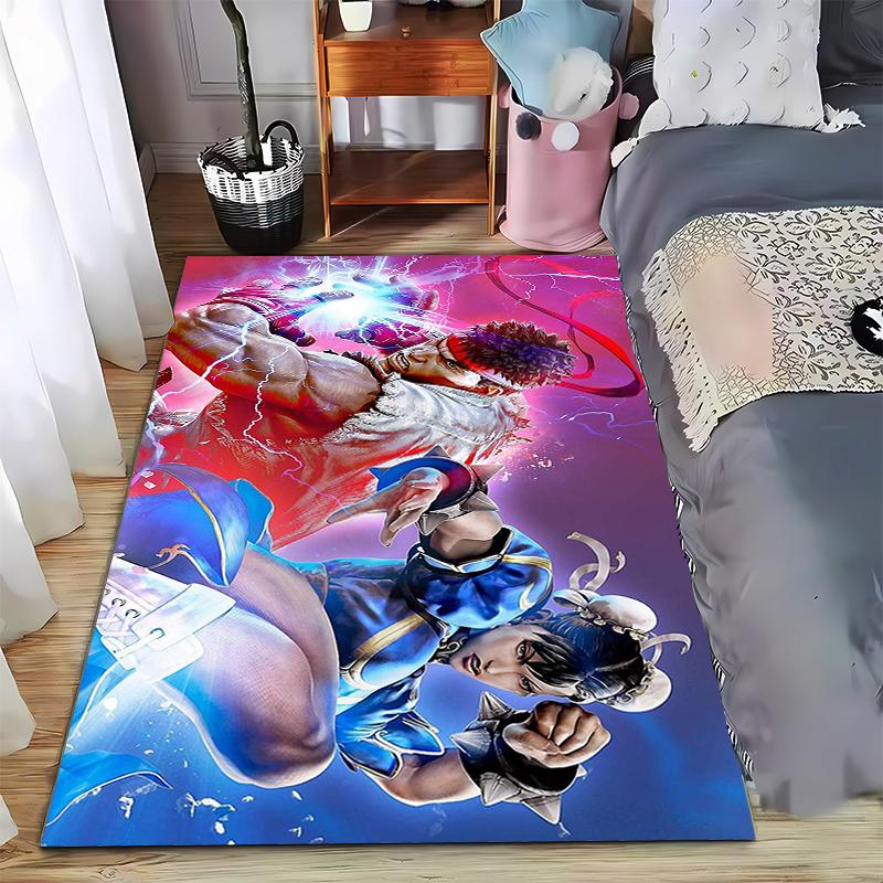 

Classic Arcade Character Rug, Vibrant Fighting Scene Suitable for use as an anti-slip game mat for living room and bedroom sofas 40x60cm( 15x23in )