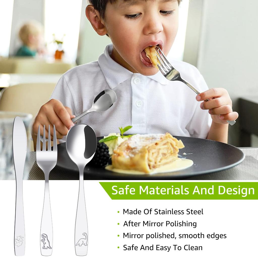Kids Silverware Tableware Set Food Training Spoon Dessert Spoon for Children Feeding Spoon Fork Gadgets Children's Cutlery
