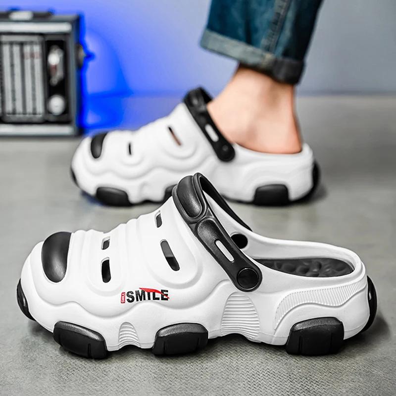 Fashion 2025 Men Shoes Slippers Men Garden Flat Sandals Platform Sandals Man Summer Sandals Male Sneakers Outdoor Flip Flops Home Clogs