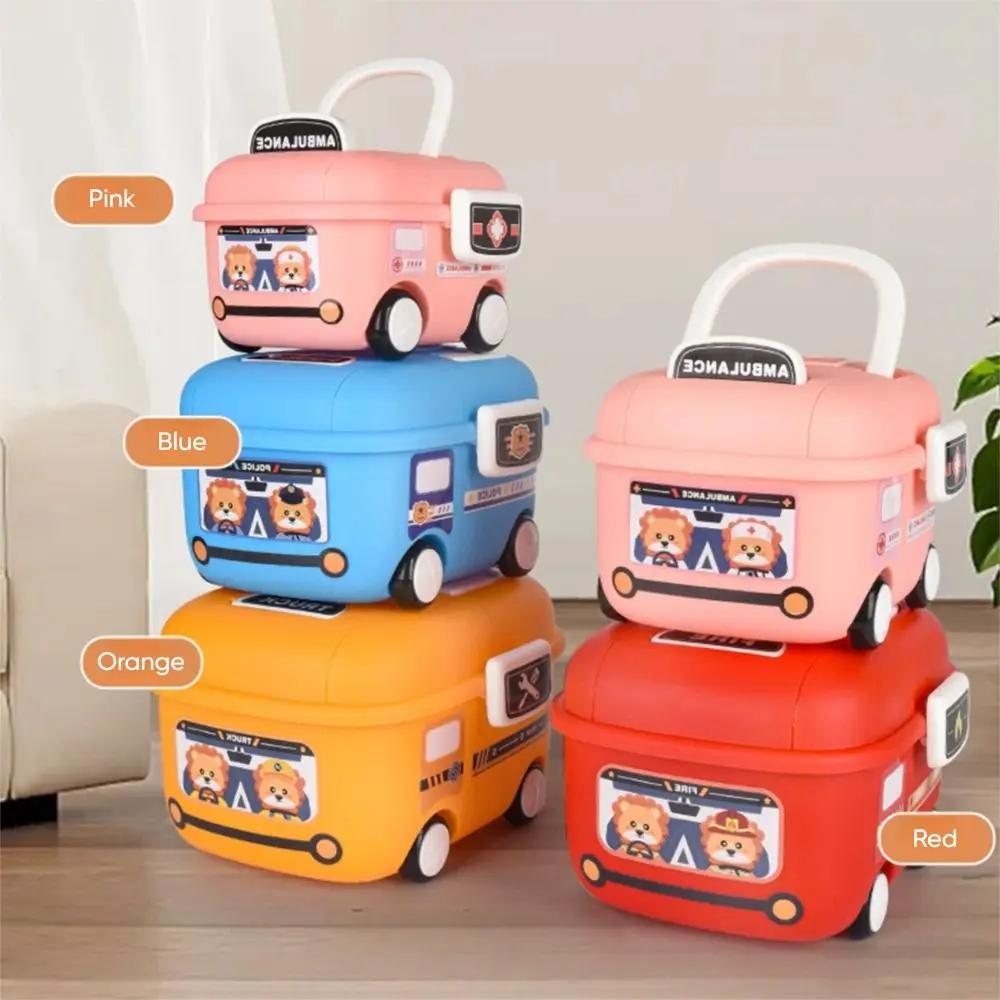 Multicolor Storage Boxes Multi-functional Multi-size Pulley Carrying Box Plastic Cartoon Car Organizier Box Home Organizier