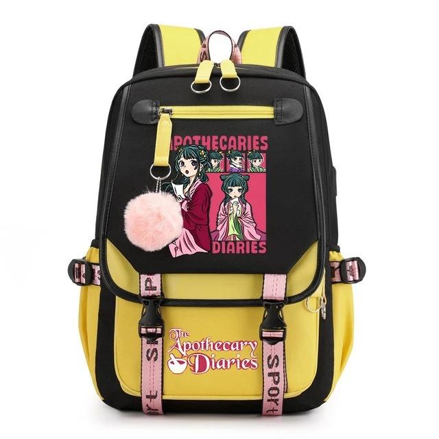 Large Capacity Schoolbag with Shoulder Strap; Student Three-piece Pencil Case Set