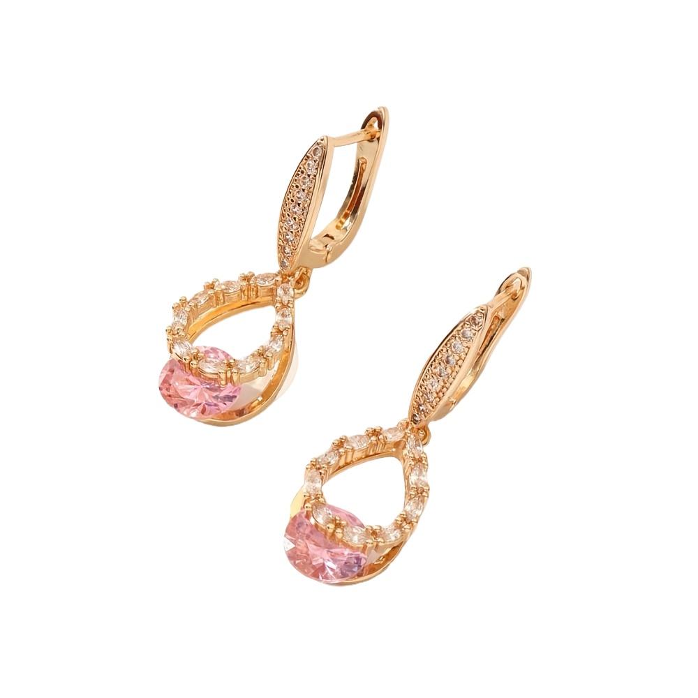 Luxurious Water Drop Shape Zirconia Dangle Earrings for Women 2025 New Fashion Earring Golden Party Jewelry Accessories