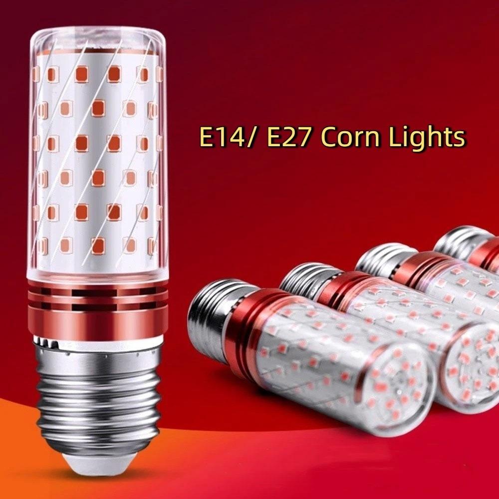 Red Color E14/ E27 Corn Lights Energy Saving High Brightness LED Corn Bulbs No Flicker Replace LED Bulbs Christmas
