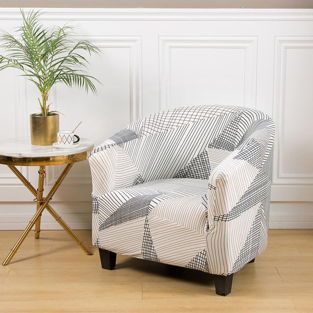 Stretch Single Seat Sofa Covers For Living Room Elastic Tub Club Seating Slipcover Cover Armchair Couch Case Furniture Protector for Home