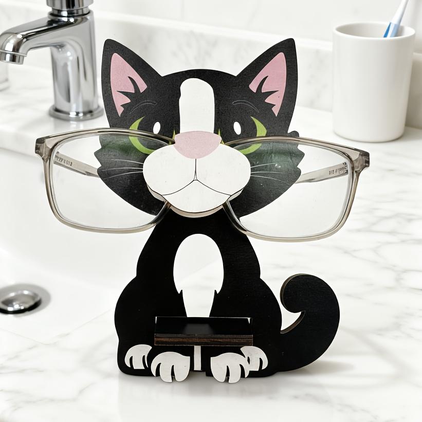 Cute Animal Glasses Frame Cartoon Cat Glasses Frame Glasses Display Frame Sunglasses Frame Hand-carved Home Wooden Decoration 3D