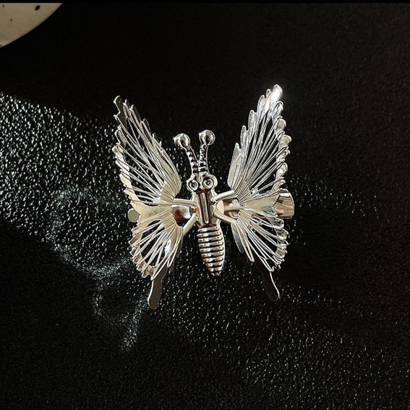 The Moving butterfly Hairpin Sen Series Girl Metal Hairpin Super fairy Net Red with the Same Wild Liu Haibian Clip Hair Acces серебряный