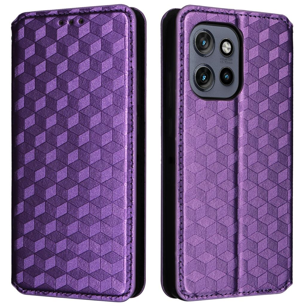 For Motorola Thinkphone 25 5G/Edge 50 Neo 5G/Moto S50 5G Wallet Case Rhombus Imprinted Leather Phone Cover