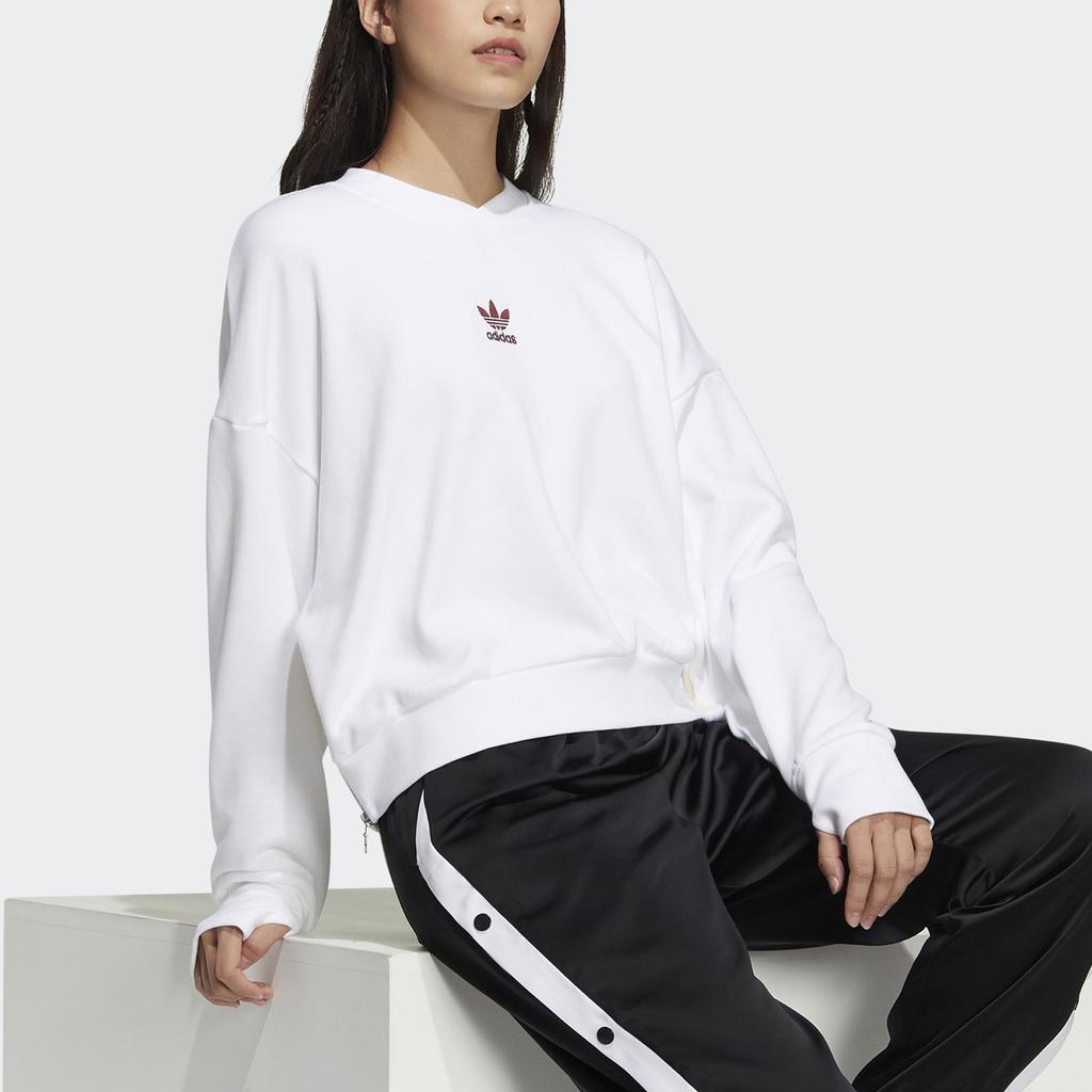 Adidas Originals Cny Sweat Crew Side Zipper Sports Pullover Casual Sweatshirt Women sweatshirt White HD0343