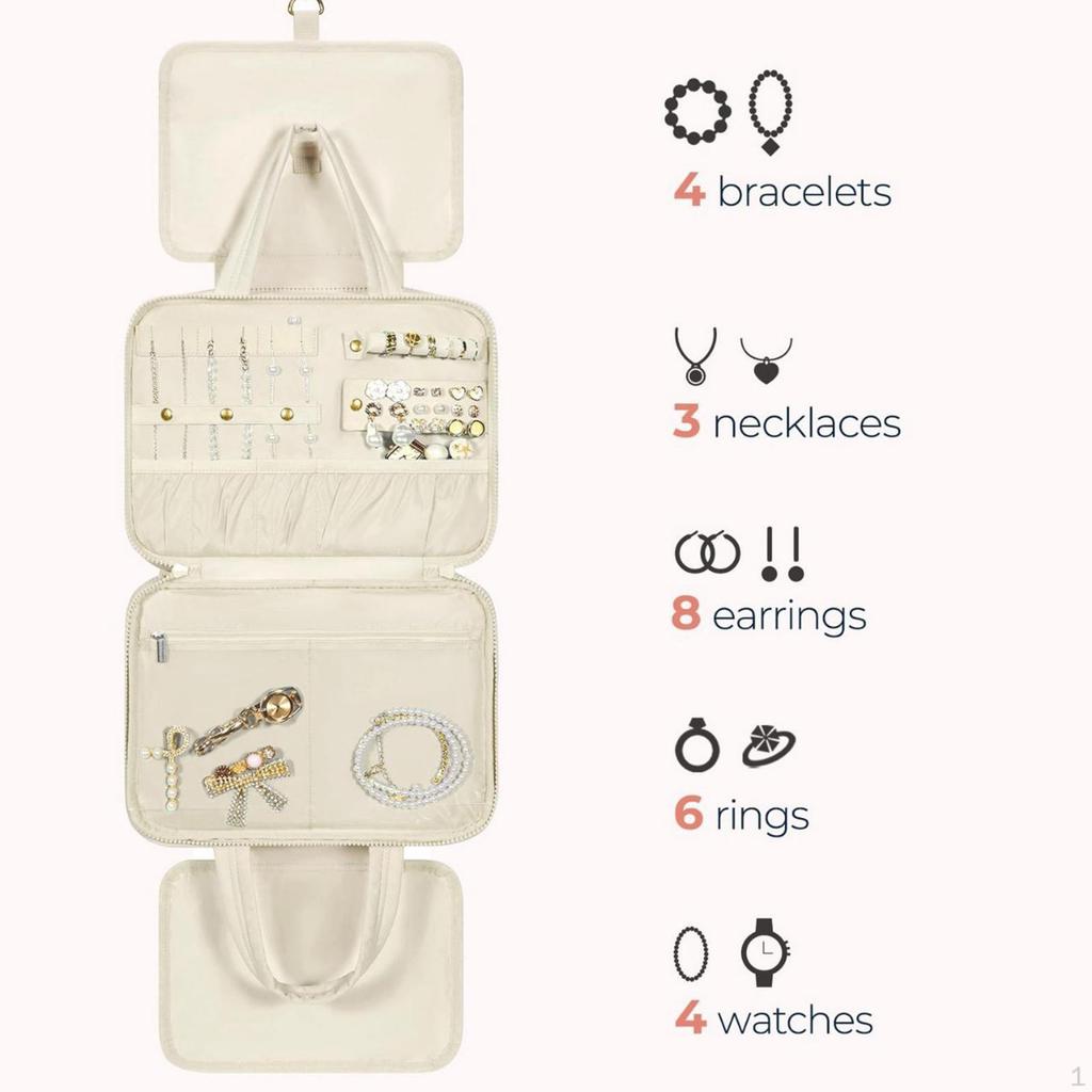 Cosmetic Bag Accessories Case Fold for Women Zipper Closure Portable Versatile Large