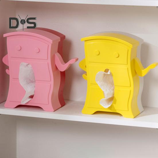 Cute Tissue Box Holder Creative Shape Vibrant Color Non-Slip Design Large Capacity Paper Holder Space-Saving Desktop Decor