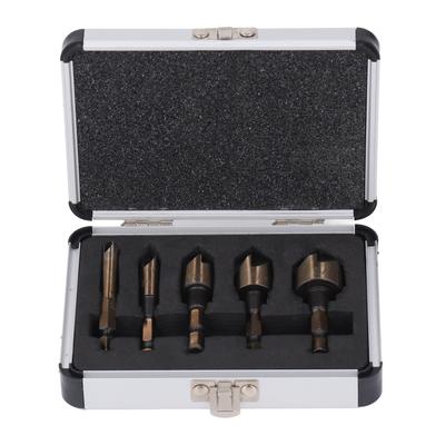 5 Pcs Countersink Drill Bit 14in 38in 12in 58in 34in 5 Flute Countersink Bit with 14in Hex