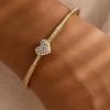 Yori Stylish Heart-shaped Valentine's Day Open Bracelet Bangle for Women Rust Proof Personalized Charm Wrist Jewellery Gift