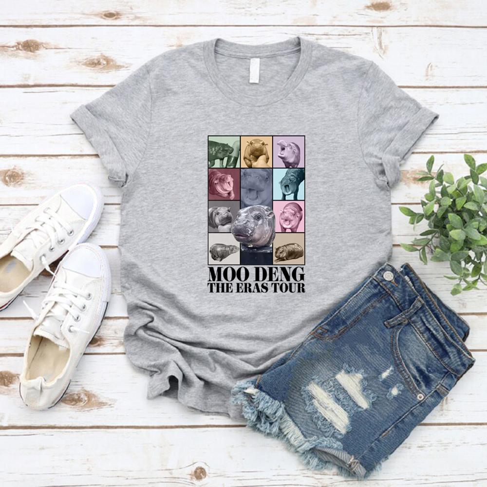 Moo Deng Hippo Eras Tour Shirt Baby Hippo Funny T Shirt Cute Moo Deng T-Shirt Women Graphic T Shirts Gift For Pet Lover