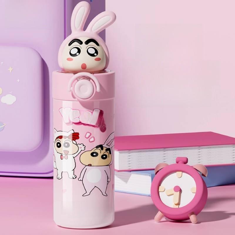 Crayon Shinchan Kids Insulated Travel Mug With Straw Lock For School And Outdoor Use