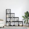 Room Divider Bookshelf Black Oak Effect Wood Based Material