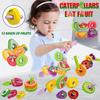 Interactive Caterpillar Fruit Stringing Blocks - Educational Toddler Toy for Color & Shape Preschool Learning Game Gift ,Ages 3+