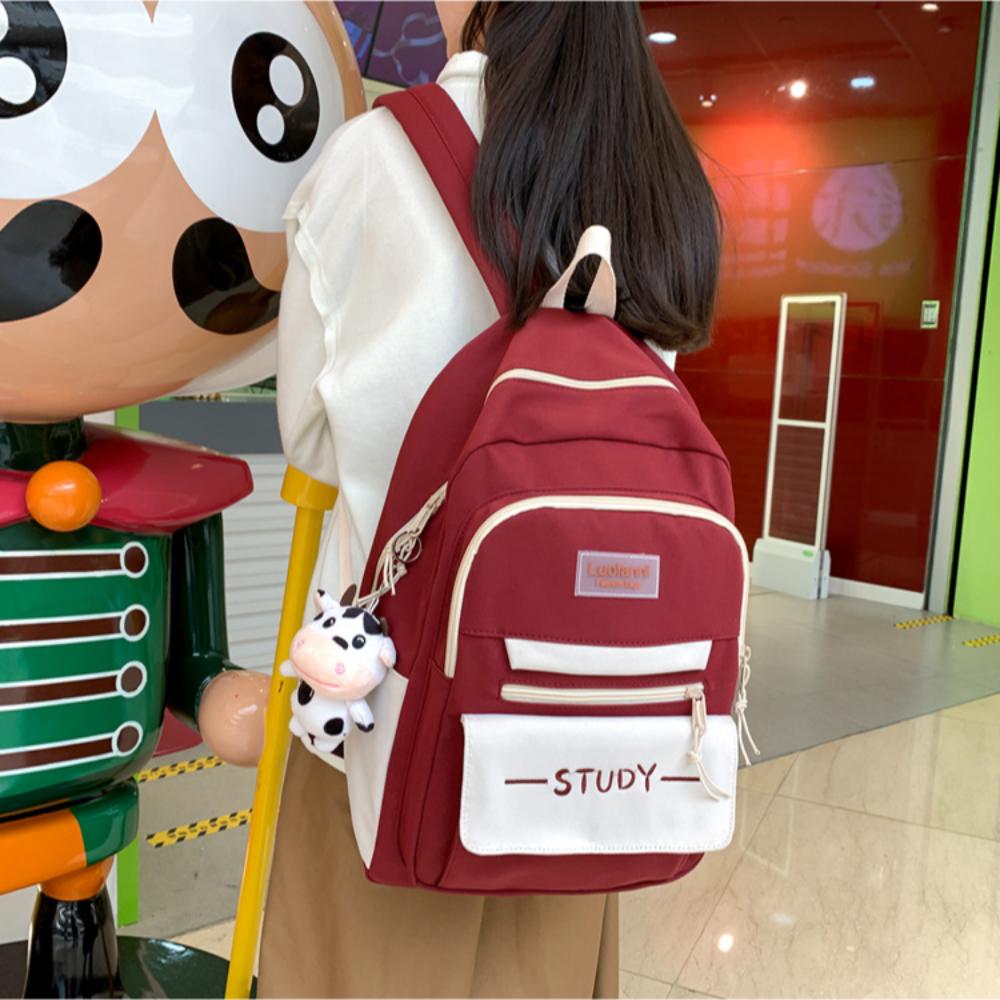 Canvas Nylon School Bag Large Capacity School Backpack Cute Student Backpack  Travel