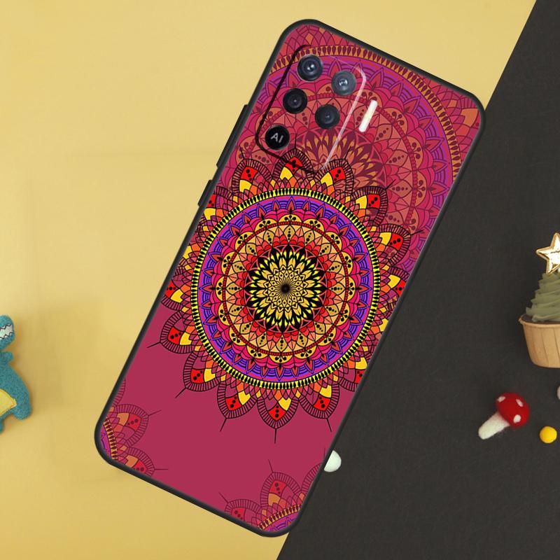 Mandala Pattern Case For Oppo A60 A80 A40 A15 A16 A17 A57 A94 A74 A54 A76 A96 A18 A38 A58 A78 A98 A5 A6 Pro