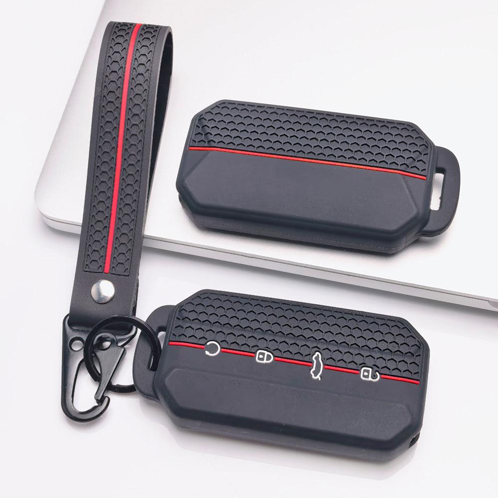 Key Fob Cover for Chery A8 Tiggo Plus with Keychain Anti-Scratch Guard Shockproof Protection Soft Grip Texture Responsive Button Touch