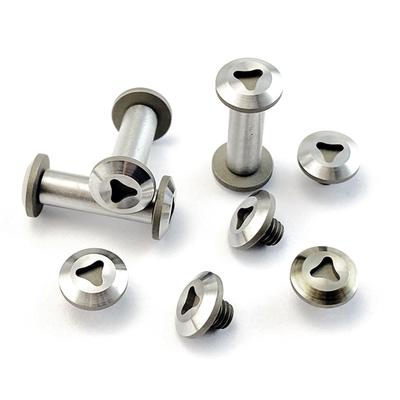 10 Sets/lot Fit for 6MM Hole Stainless Steel Knife Handle DIY Make Pair Locking Screws M4 Thread Spindle Rivets Fastener Bolts