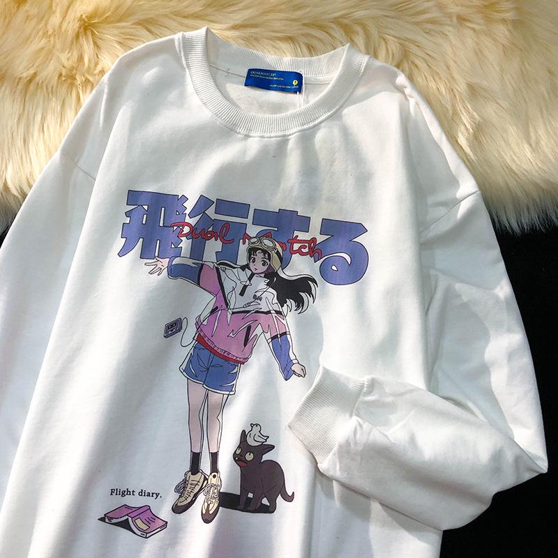 2026 Vintage Japanese Esports Girl Long-Sleeve Unisex Harajuku Hoodie