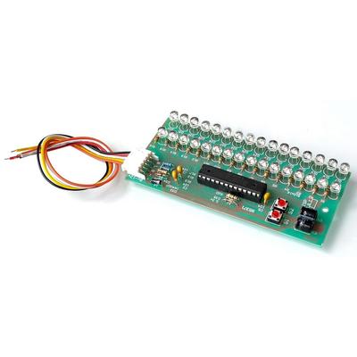MCU Adjustable Display Pattern LED VU Meter Level Indicator Amplifier Audio 16 LED Dual Channel Blue Lamp Light DC 8V To 12V