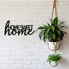 1pc 2D Flat Home Sweet Home Metal Wall Art Black Modern Decorative Plaque Living Room Bedroom Entryway Decor