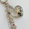 Y2K Style Summer Ocean Heart Keychain Ins Style Aesthetic Keyring Sweet Girly Keycord  Bag Pendant Gifts