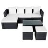 VidaXL Salon de jardin 4 pcs avec coussins Résine tressée Noir 42586