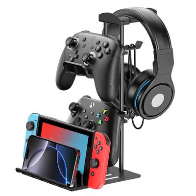 KDD Kopfhörerständer, Game-Controller-Halter, Headset-Halter für den Schreibtisch, Kopfhörerständer mit Aluminium-Stützstange, universeller Aufbewahrungs-Organizer für Telefon und