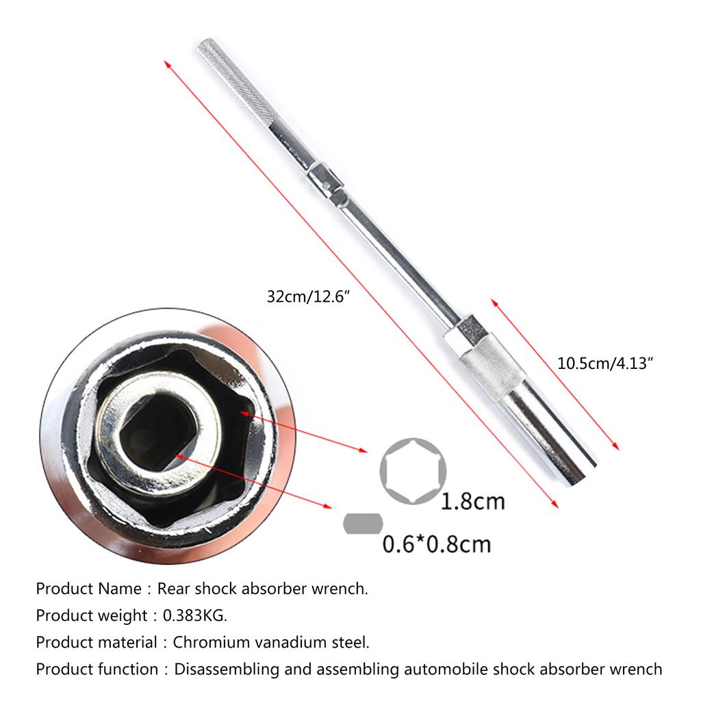 Car Rear Shock Absorber Hex Socket Wrench Removal Tool Set Hex Socket Wrench Rear Shock Absorber Speed Reduction Tool
