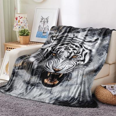 Mighty Tiger Print Flannel Blanket, High Quality Comfortable for All Seasons, Home Decor, Warmth and Comfort, Perfect for Christmas Gifts
