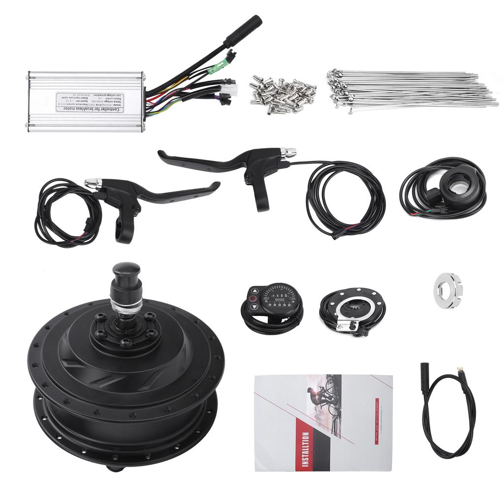 36V 500W Rear Wheel Hub Motor Electric Bicycle Conversion Kit with KT‑900S Display Meter for 12G Wheel