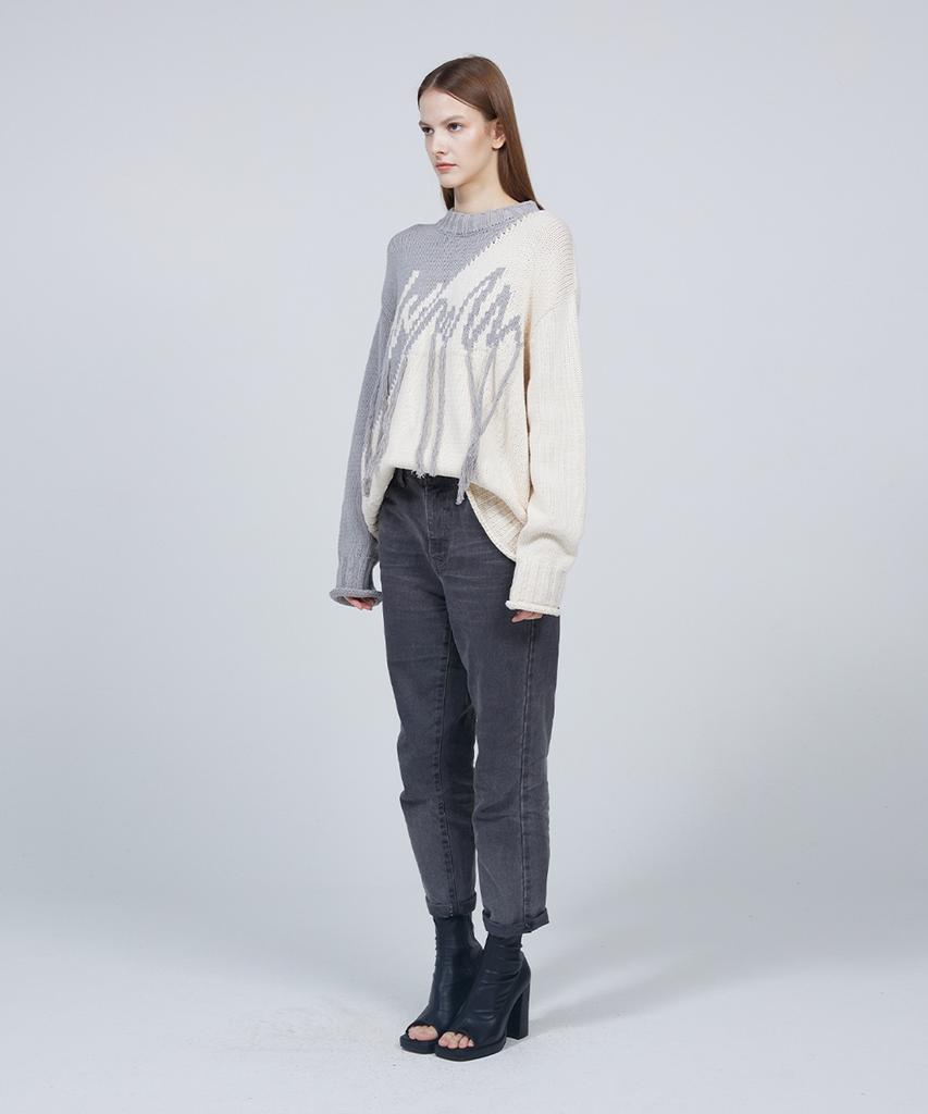 Meuameu [Essential] Signature Logo Oblique Knit