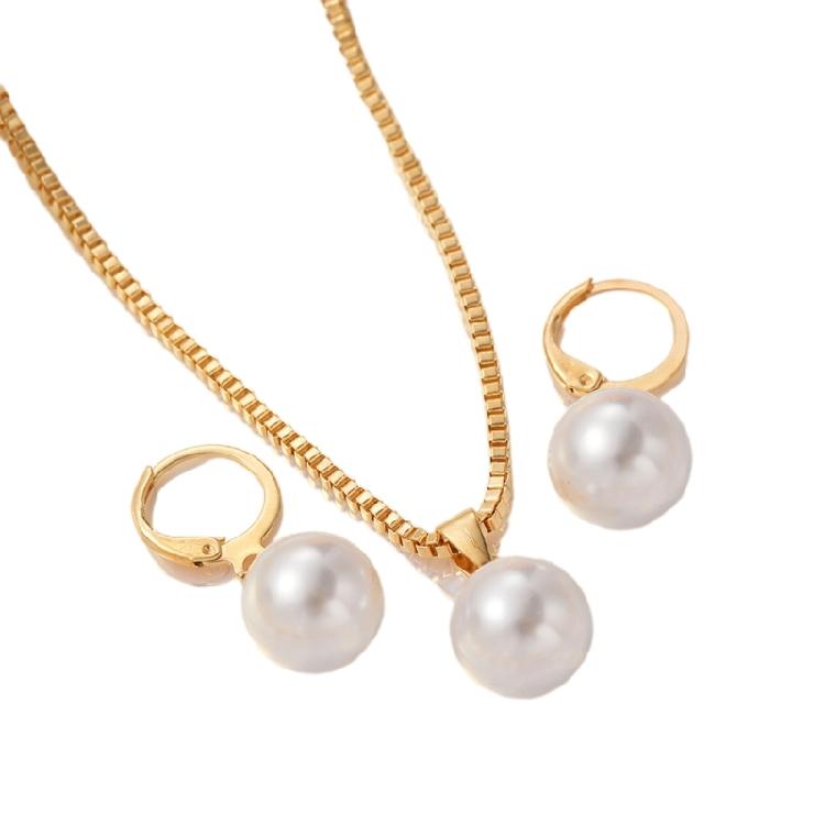 Dainty Pearls Pendant Necklace And Matching Earrings Set Handmade Accessories Gift For Bridal Party Or Anniversary