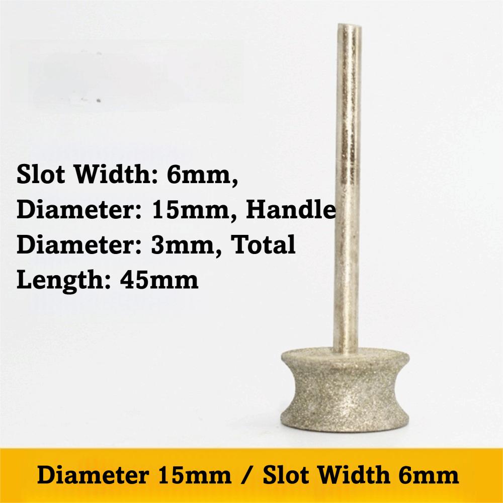 Concave Shape Diamond Grinding Wheel 2-8mm Size Shank Diameter 3mm Rotary Grinding Tool Polishing Wheel Ceramic Sharpening