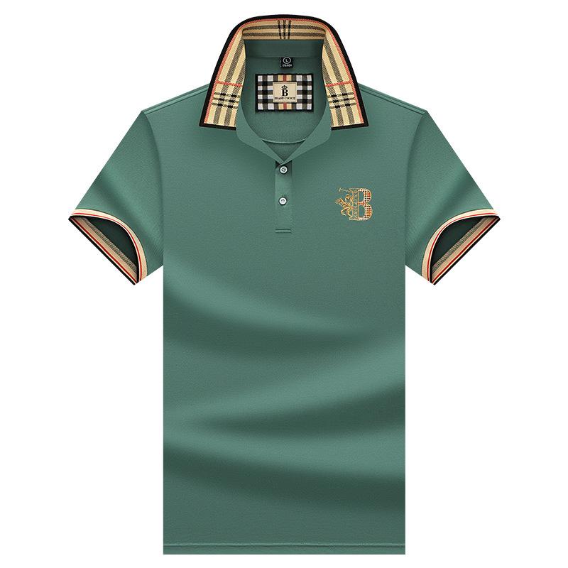 The BAY Specht Heren Geruit Losvallend Poloshirt - Zomer Korte Mouw Trendy Revers Design 56/3XL for 180-200 lbs